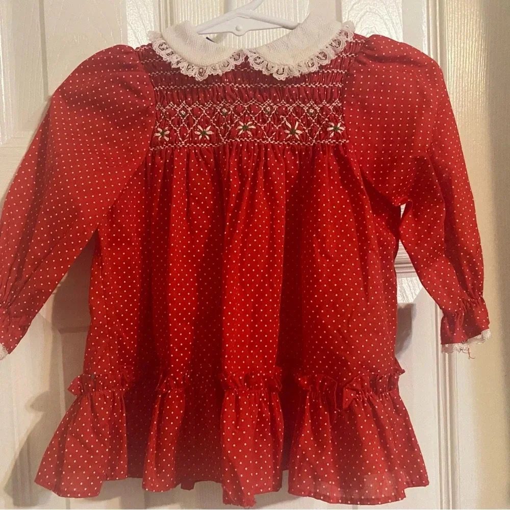 Vintage Polly Flinders Smocked Dress